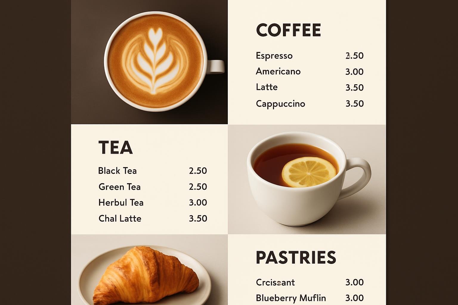 Cardápio Café Aroma